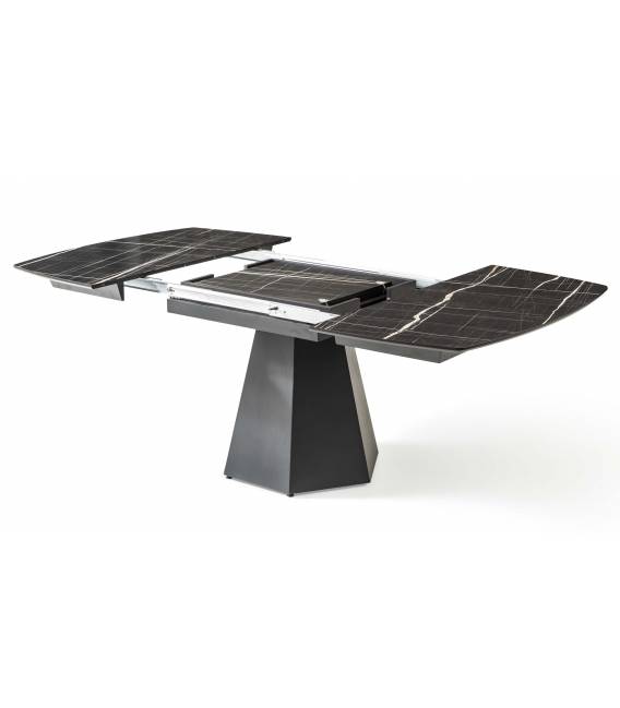 Išskleidžiamas stalas MATADOR 120x120(220) sonata marble/ black