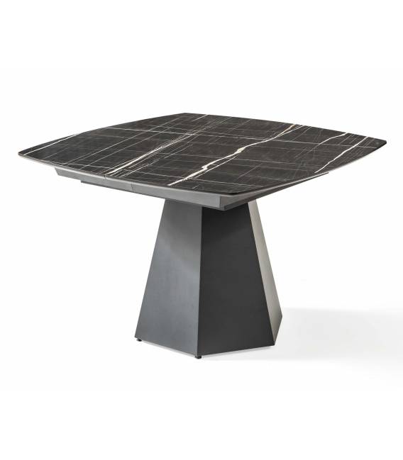 Išskleidžiamas stalas MATADOR 120x120(220) sonata marble/ black