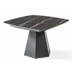 Išskleidžiamas stalas MATADOR 120x120(220) sonata marble/ black