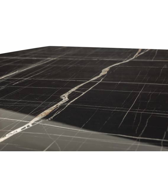 Išskleidžiamas stalas MATADOR 120x120(220) sonata marble/ black