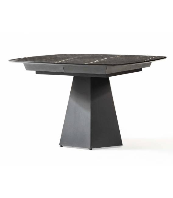 Išskleidžiamas stalas MATADOR 120x120(220) sonata marble/ black