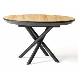 Išskleidžiamas stalas OCEAN Ø130(230) legnano/ black