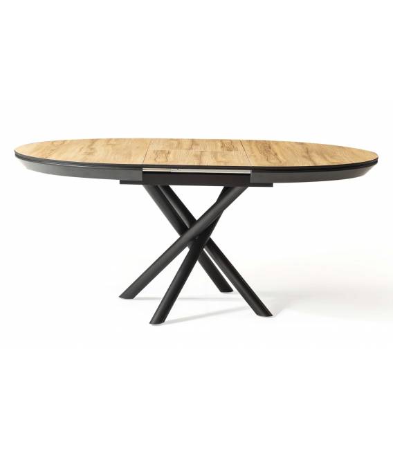 Išskleidžiamas stalas OCEAN Ø130(230) legnano/ black