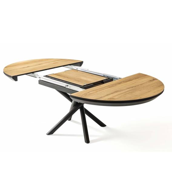 Išskleidžiamas stalas OCEAN Ø130(230) legnano/ black
