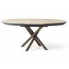 Išskleidžiamas stalas OCEAN Ø130(230) light beton/ rudos kojos