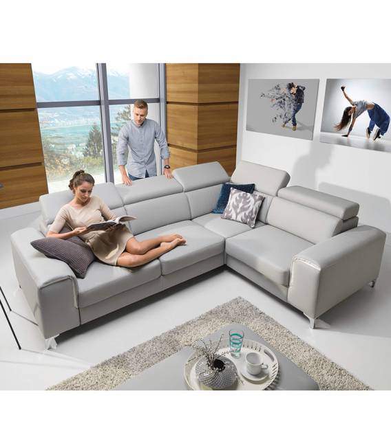 Minkštas kampas AVONEGA 280x207 pilkas