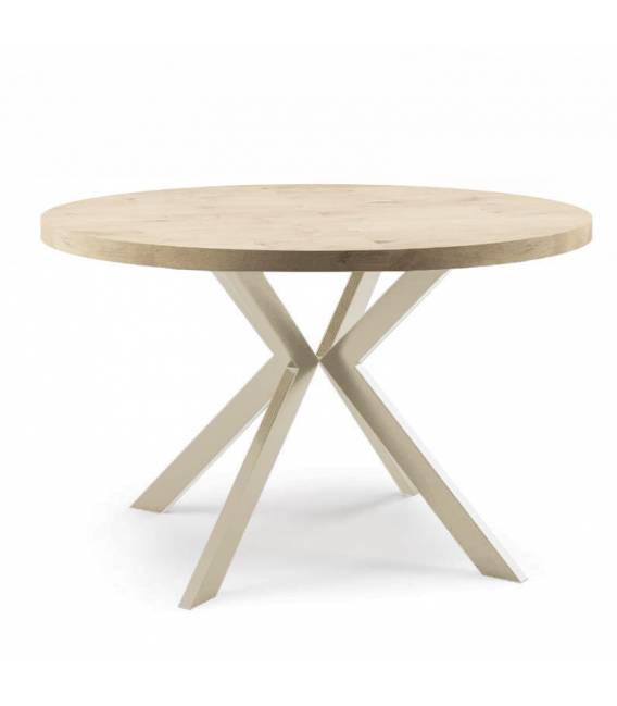 Išskleidžiamas stalas EDEN Ø100(176) artisan oak/smėlio koja