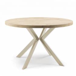 Išskleidžiamas stalas EDEN Ø100(176) artisan oak/smėlio koja