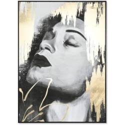 Paveikslas WOMAN-B 100x140 pilkas/auksinis