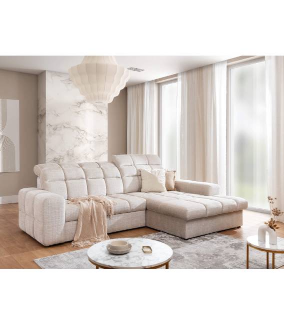 Minkštas kampas LUGO 275x177 smėlio