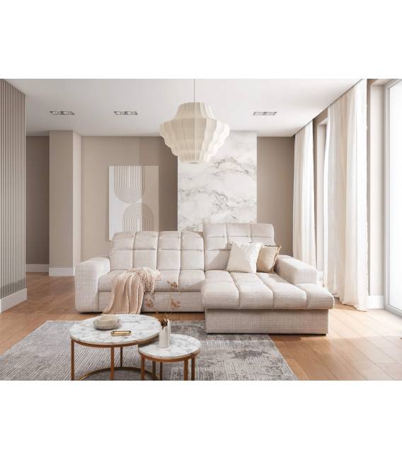 Minkštas kampas LUGO 275x177 smėlio