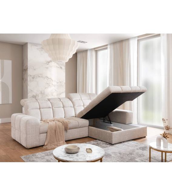 Minkštas kampas LUGO 275x177 smėlio