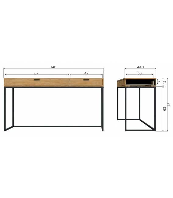 Darbo stalas OAK NATURAL 140x44 rudas