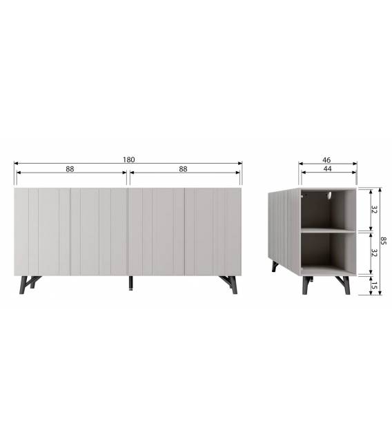 Komoda MILLER 181x46 beige