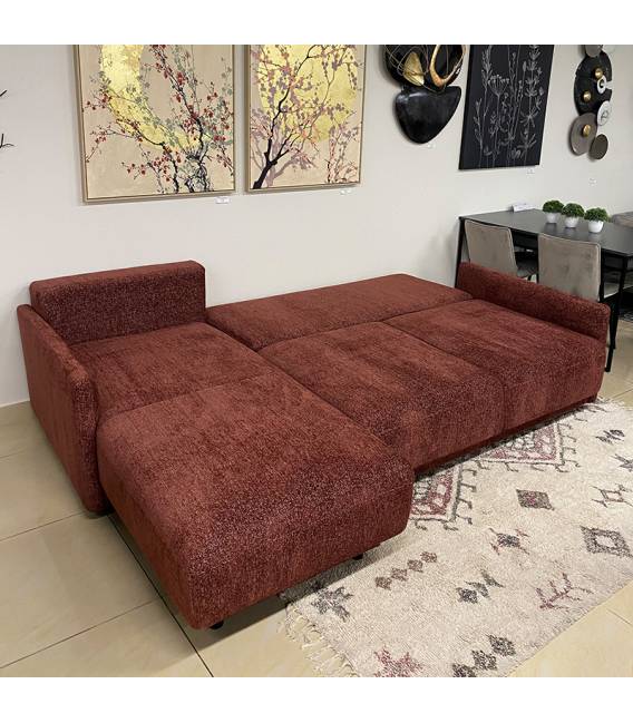 Minkštas kampas AMBER 278x186 bordo