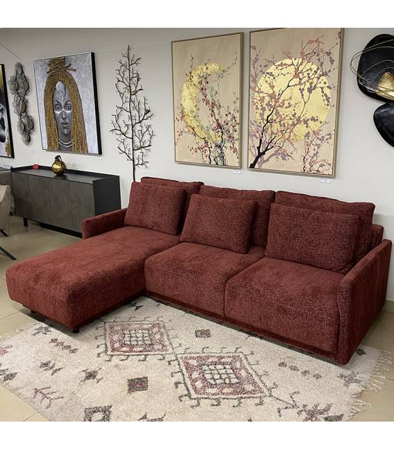 Minkštas kampas AMBER 278x186 bordo