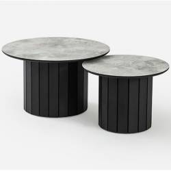 Kavos staliukai MUSHROOM M Ø80/Ø60 rambla matt/ black (2 vnt.)