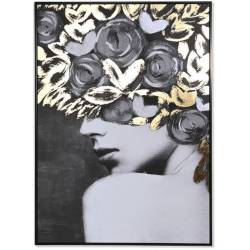 Paveikslas WOMAN WREATH 103x143 pilkas