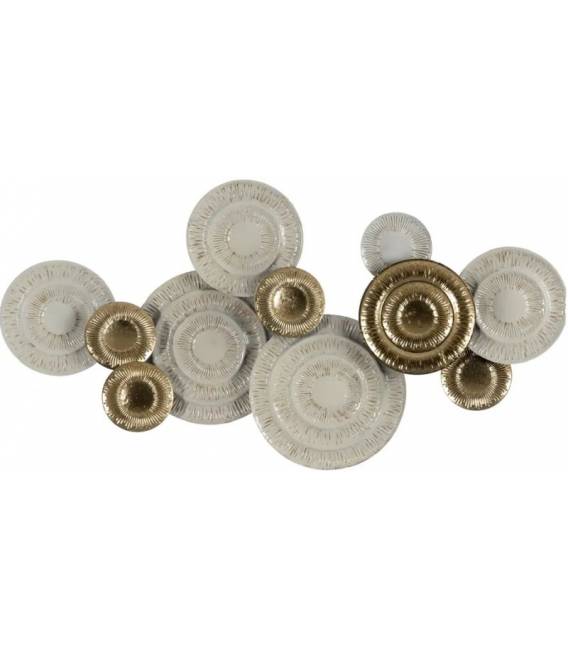 Dekoracija GOLD-WHITE METAL 134,60x7,60x68,60