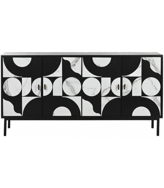 Komoda ABETO 160x40 juoda/balta