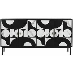 Komoda ABETO 160x40 juoda/balta