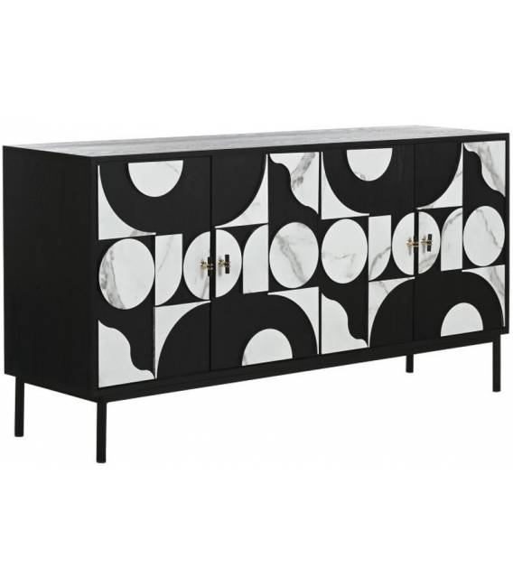 Komoda ABETO 160x40 juoda/balta