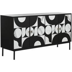 Komoda ABETO 160x40 juoda/balta