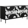 Komoda ABETO 160x40 juoda/balta