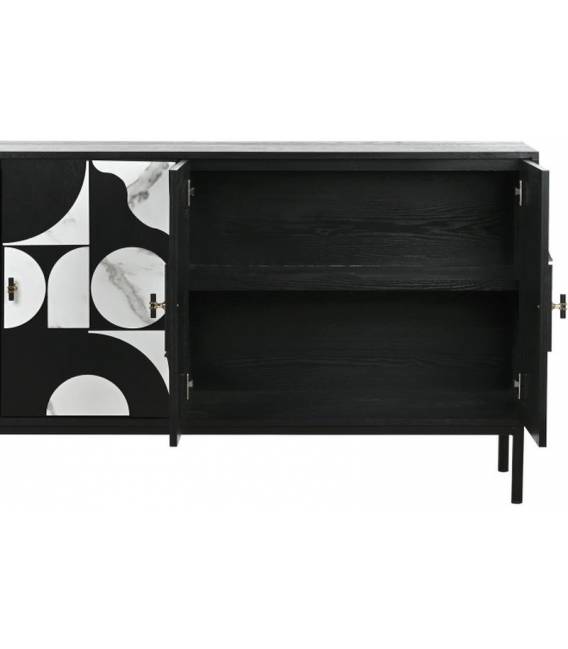 Komoda ABETO 160x40 juoda/balta