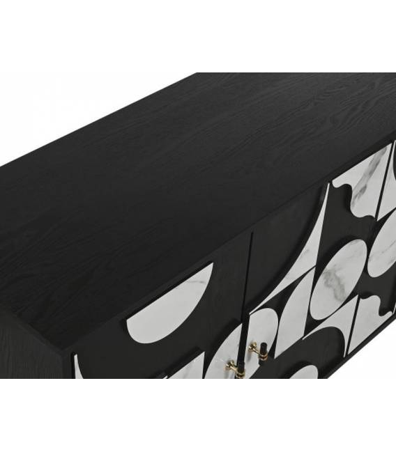 Komoda ABETO 160x40 juoda/balta