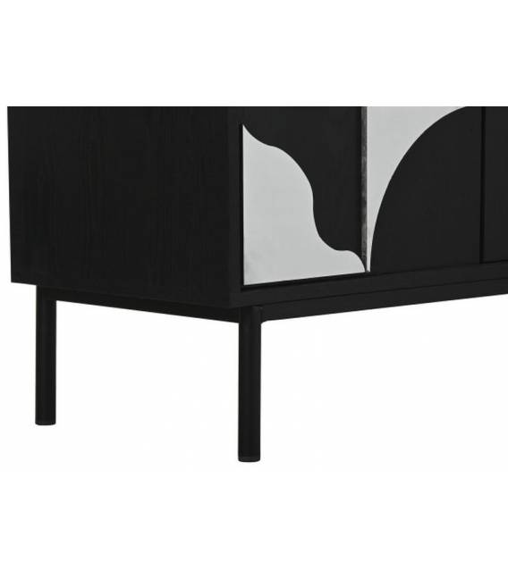 Komoda ABETO 160x40 juoda/balta