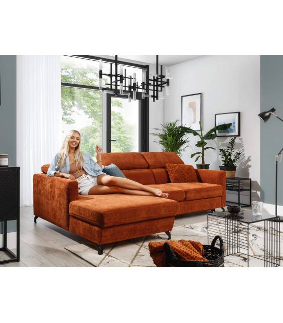 Minkštas kampas MAROZZO S 245x170 oranžinis