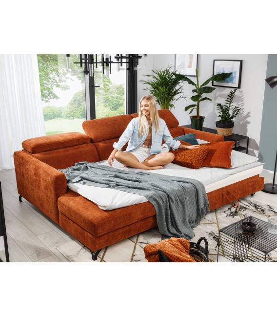 Minkštas kampas MAROZZO S 245x170 oranžinis