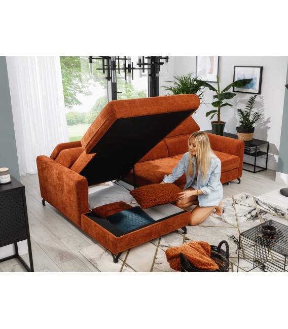 Minkštas kampas MAROZZO S 245x170 oranžinis