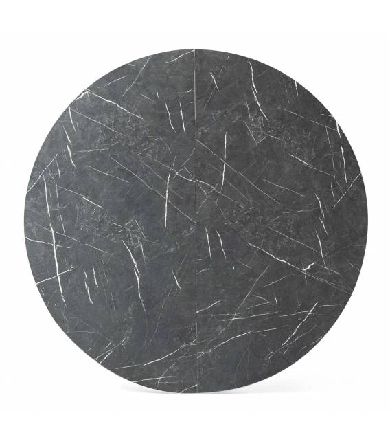Išskleidžiamas stalas OCEAN Ø130(230) royal marble / juoda koja