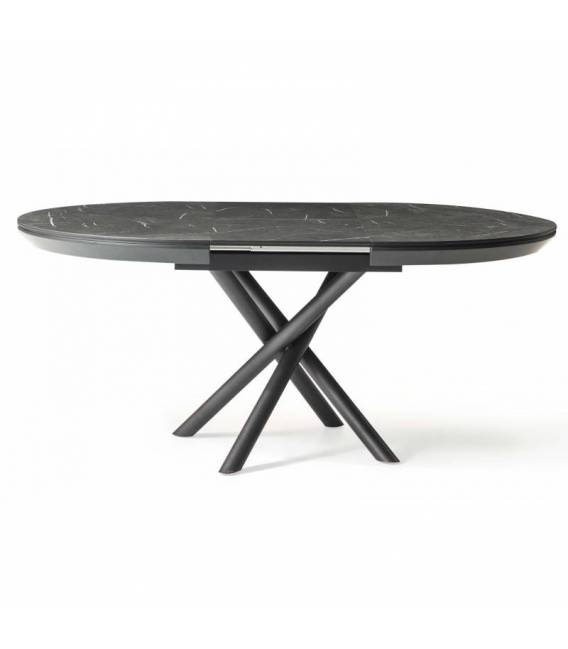 Išskleidžiamas stalas OCEAN Ø130(230) royal marble / juoda koja