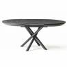Išskleidžiamas stalas OCEAN Ø130(230) royal marble / juoda koja