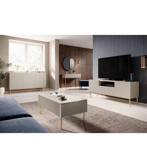 Komoda NICOLE 150x45 kašmyro/auksinės kojos