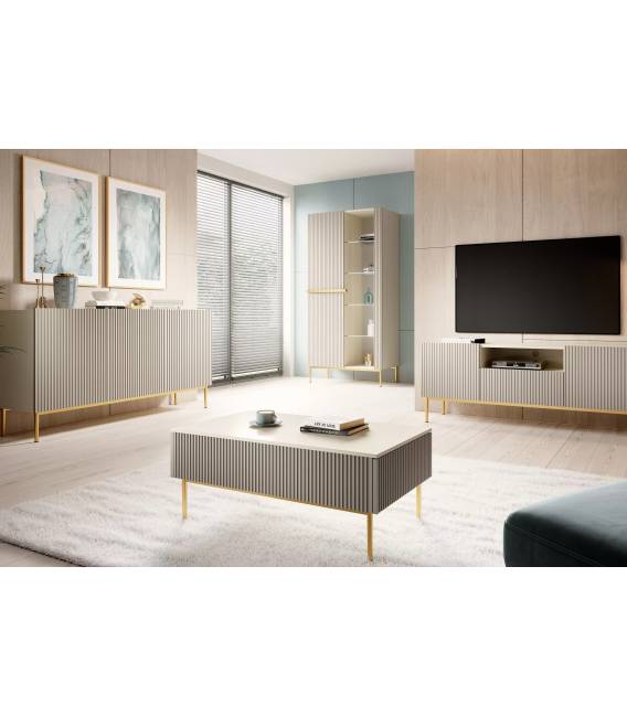 Komoda NICOLE 150x45 kašmyro/auksinės kojos