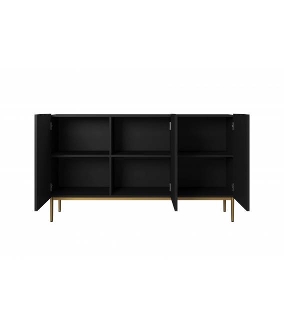 Komoda NICOLE 150x45 juoda/auksinės kojos