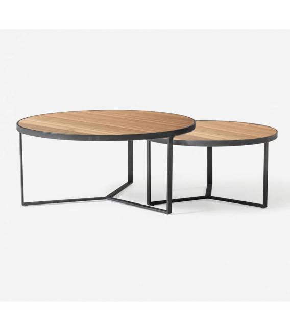 Kavos staliukų komplektas MERCEDES Ø90/Ø70 american walnut/ black
