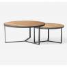 Kavos staliukų komplektas MERCEDES Ø90/Ø70 american walnut/ black