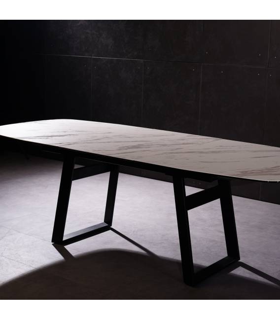 Išskleidžiamas stalas CLOVER 180(240)x100 baltas su rusvu