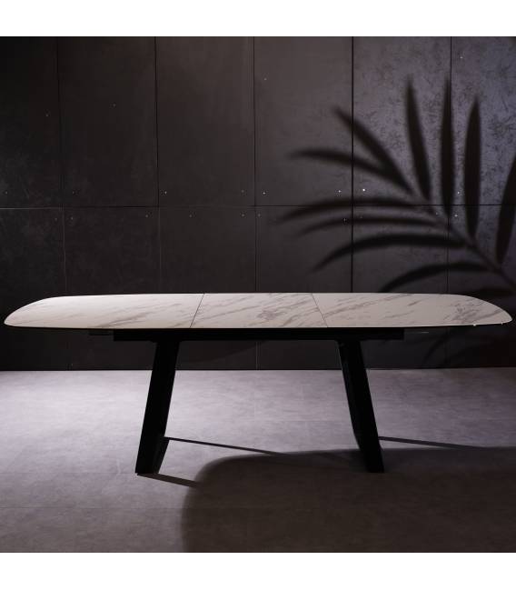 Išskleidžiamas stalas CLOVER 180(240)x100 baltas su rusvu