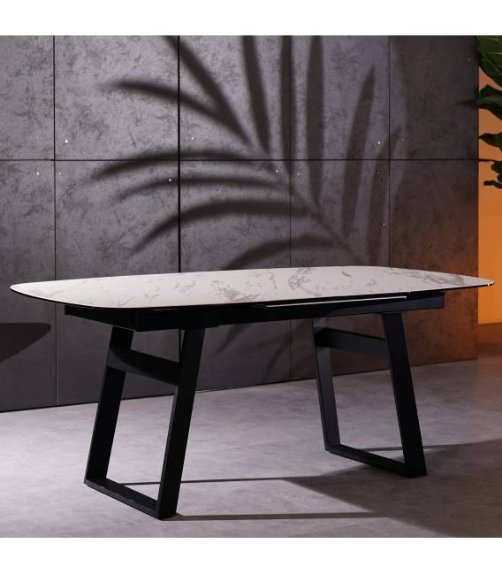 Išskleidžiamas stalas CLOVER 180(240)x100 baltas su rusvu