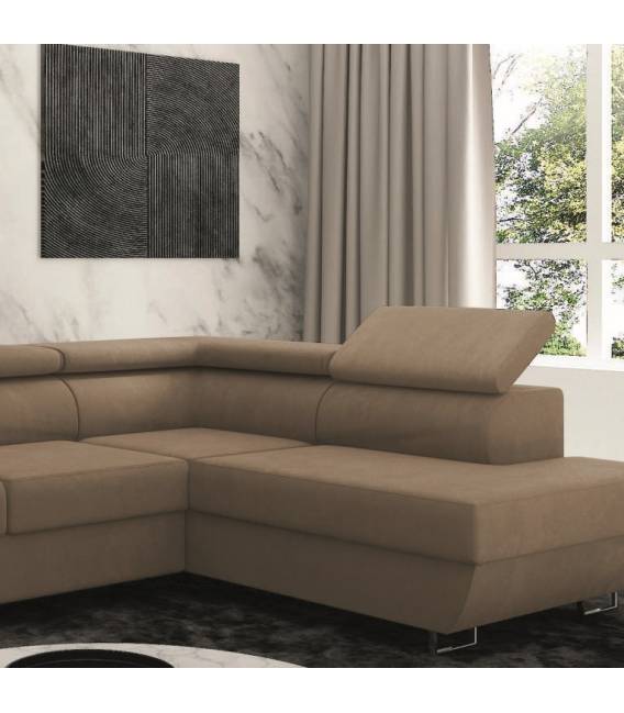 Minkštas kampas MILANO 280x212 rudas