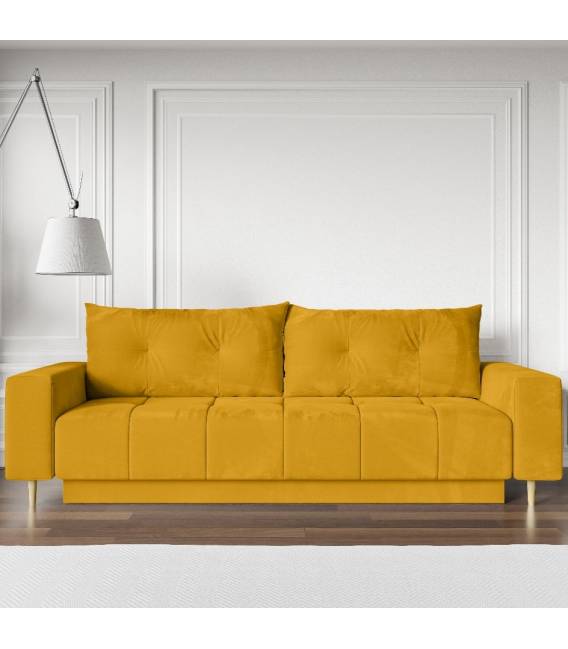 Sofa-lova SANTI 244x96 geltona