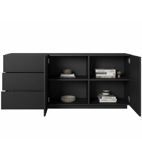 Komoda TASHA 167x43 matinė juoda