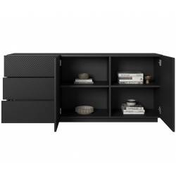 Komoda TASHA 167x43 matinė juoda