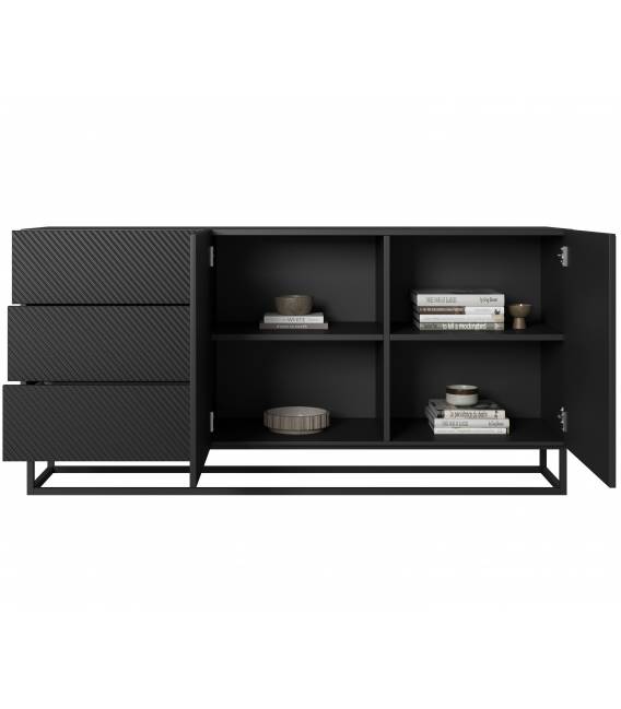 Komoda TASHA 167x43 matinė juoda
